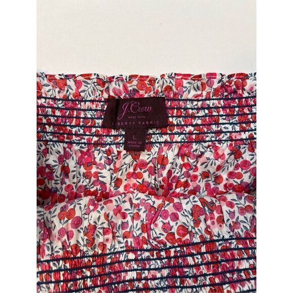 J. Crew Cotton Poplin Cropped Top Liberty Wiltshire Pink Floral Print Size Large - Picture 4 of 10